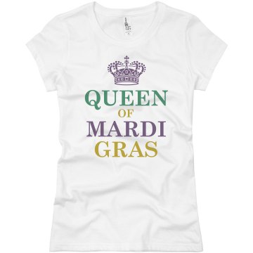 Queen Of Mardi Gras Junior Fit Basic Bella Favorite Tee