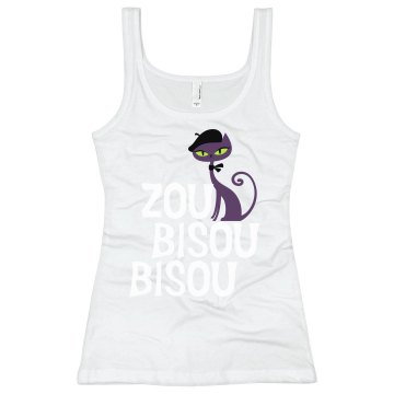 Zou Bisou Bisou Tank Junior Fit Bella Sheer Longer Length Rib Tank Top