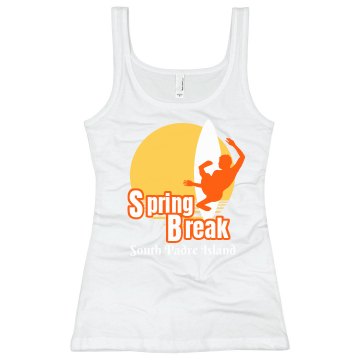 Spring Break Surfer Top Junior Fit Bella Sheer Longer Length Rib Tank Top
