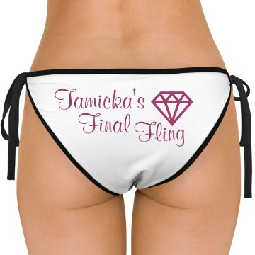 Final Fling Bachelorette American Apparel Nylon Tricot Side-Tie Bikini Swimsuit Bottom