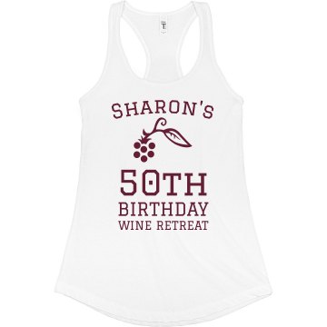 Birthday Wine Retreat Junior Fit Bella Sheer Longer Length Rib Racerback Tank Top
