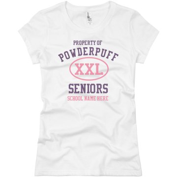 Property of Powderpuff Junior Fit Basic Bella Favorite Tee