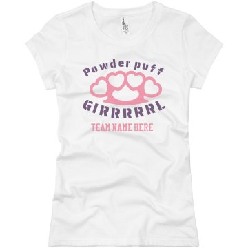 Girl Powderpuff Knuckles Junior Fit Basic Bella Favorite Tee
