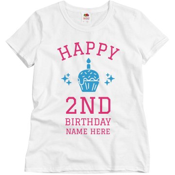 Happy 2nd Birthday Junior Fit Basic Bella Favorite Tee