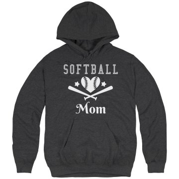 Softball Mom Rhinestone Unisex Hanes Ultimate Cotton Heavyweight Hoodie