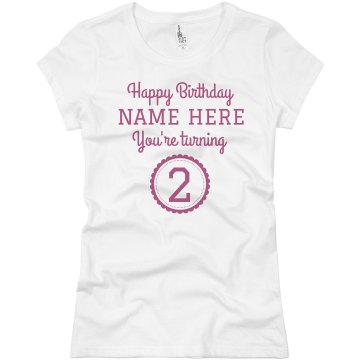 Megan's 2st Birthday Junior Fit Basic Bella Favorite Tee