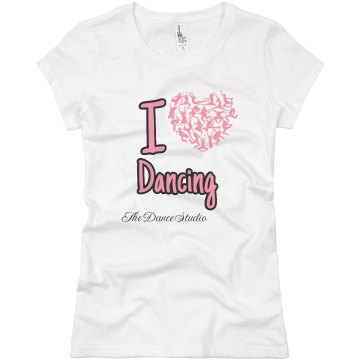 I Love Dancing Tee Junior Fit Basic Bella Favorite Tee