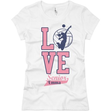 Love Volleyball Junior Fit Basic Bella Favorite Tee