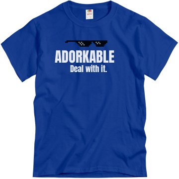Adorkable. Deal with It. Unisex Gildan Heavy Cotton Crew Neck Tee