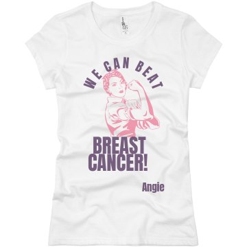 We Can Beat Breast Cancer Junior Fit Basic Bella Favorite Tee