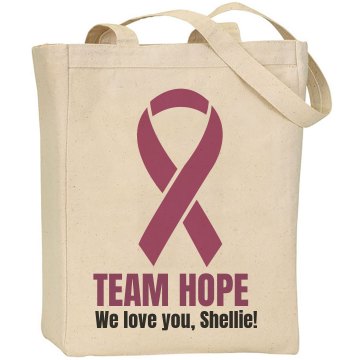 Breast Cancer Team Hope Liberty Bags Canvas Tote