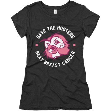 Breast Cancer Hooters Junior Fit Bella Crewneck Jersey Tee