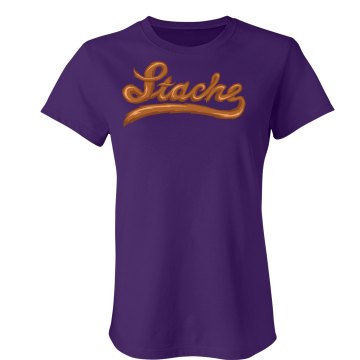 Mustache Logo Junior Fit American Apparel Fine Jersey Tee