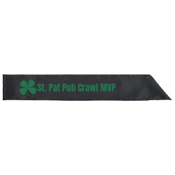 St. Patrick's Crawl Sash Adult Satin Party Sash