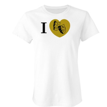 I Love Theatre Junior Fit Bella Sheer Longer Length Rib Tee
