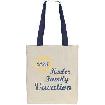 Keeler Family Vacation Liberty Bags Cotton Canvas Tote
