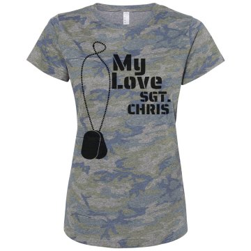 My Love Pink Camo Misses Relaxed Fit Code V Jersey Pink Camo Tee