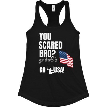 USA Gymnastics Junior Fit Bella Sheer Longer Length Rib Racerback Tank Top