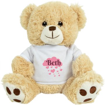 Cloud Raining Hearts Medium Plush Teddy Bear