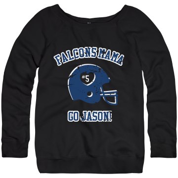 Football Mom Scoop Junior Fit Bella Triblend Slouchy Wideneck Sweatshirt