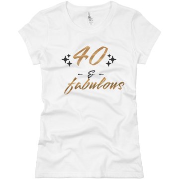 40 And Fabulous Junior Fit Basic Bella Favorite Tee