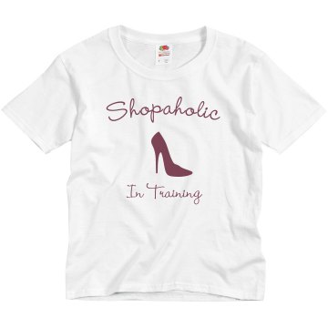 Shopaholic In Training  Youth Bella Girl Sheer 2-in-1 Baby Jersey Tee