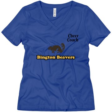 Cheer Coach Misses Relaxed Fit Anvil V-Neck Tee