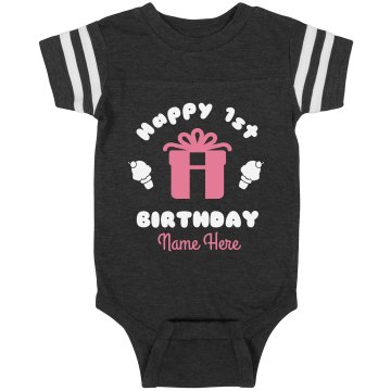 Happy 1st Birthday Emma Junior Fit Basic Bella Favorite Tee
