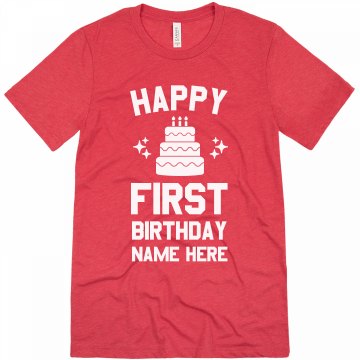 Happy 1st Birthday Alex Unisex Basic Gildan Heavy Cotton Crew Neck Tee