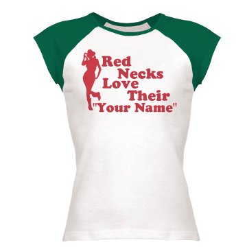 Rednecks Love Me Junior Fit Bella 1x1 Rib Ringer Tee