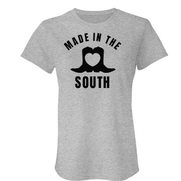 The South w/ Rhinestones Junior Fit Bella Crewneck Jersey Tee