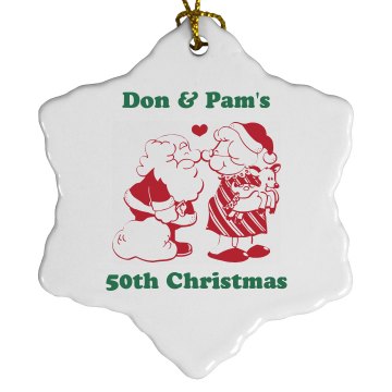 50th Christmas Ornament Porcelain Snowflake Ornament