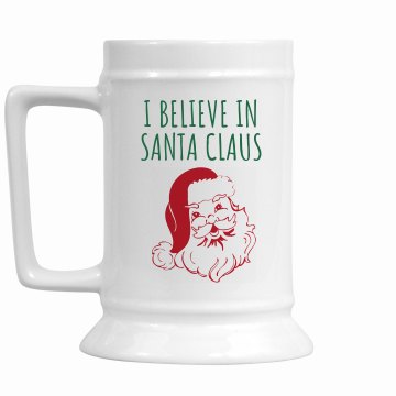 I Believe in Santa Stein 16oz Ceramic Stein