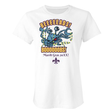 Mardi Gras Beads Junior Fit Bella Sheer Longer Length Rib Tee