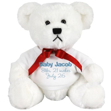 Baby Jacob Bear Plush Baby Shower Teddy Bear