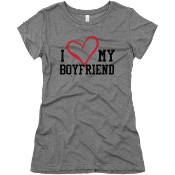 I Heart My Boyfriend Junior Fit Bella Triblend Tee