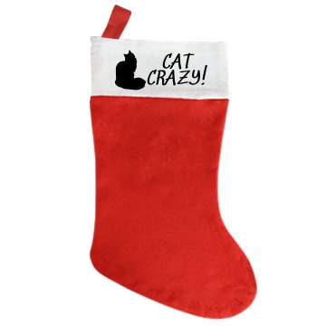 Crazy for Cats Gift Giant Personalized Holiday Stocking