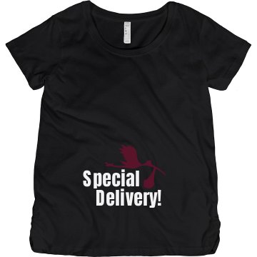 Special Delivery Stork Junior Fit Bella Sheer Longer Length Rib Tee