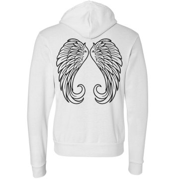 Elly's Angels Rhinestones Junior Fit Bella Fleece Raglan Zip Hoodie