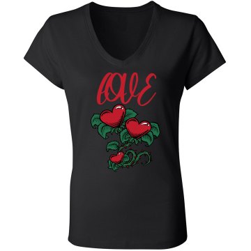 Love Junior Fit Bella Sheer Longer Length Rib V-Neck Tee 