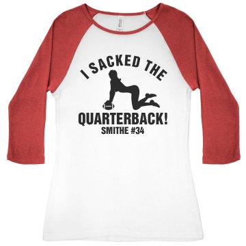 Football Girlfriend Sack Junior Fit Bella 1x1 Rib 3/4 Sleeve Raglan Tee
