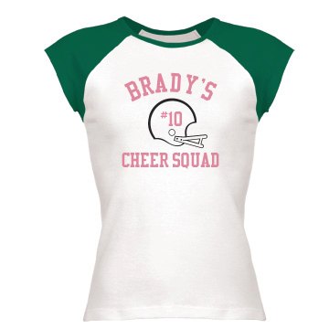 Cheer Your Fave Football Junior Fit Bella 1x1 Rib Cap Sleeve Raglan Tee