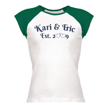 Kari& Eric Junior Fit Bella 1x1 Rib Ringer Tee