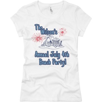 July 4th Beach Party Junior Fit Basic Bella Favorite Tee