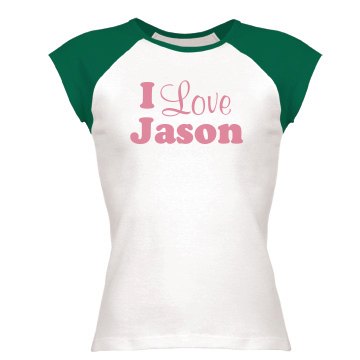 Love Tee Design Junior Fit Bella 1x1 Rib Cap Sleeve Raglan Tee