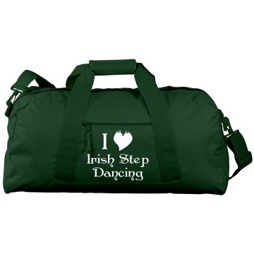 I Love Irish Step Dance Port & Company Large Square Duffel Bag