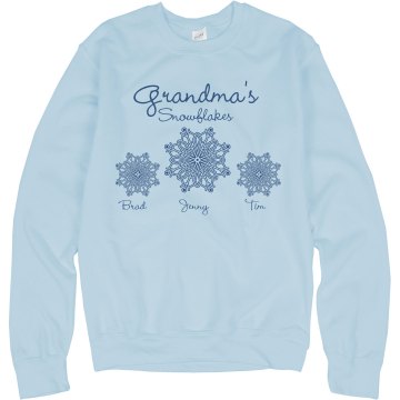 Grandma's Snowflakes Unisex Hanes Crew Neck Sweatshirt