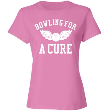 Bowling Charity Tee Junior Fit Bella Sheer Longer Length Rib V-Neck Tee 
