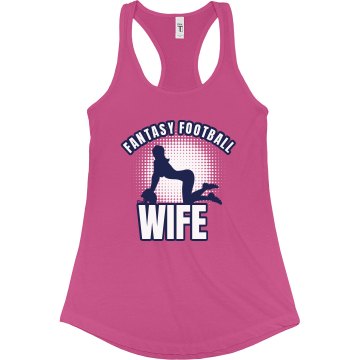 Fantasy Football Wife Junior Fit Bella Sheer Longer Length Rib Racerback Tank Top
