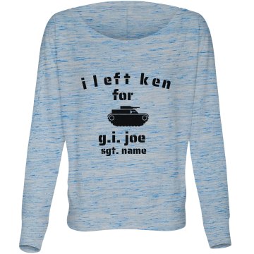 I Left Ken for G.I. Joe Junior Fit Bella Sheer Longer Length Rib V-Neck Tee 